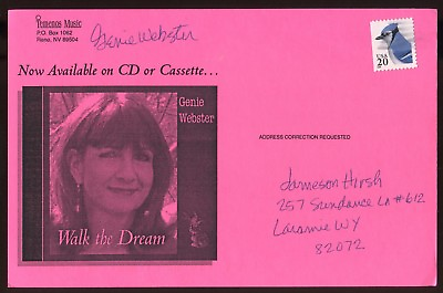 #ad Genie Webster Signed Post Card Autographed Vintage Signature Music Musician