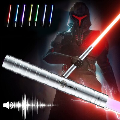 1 PC Star War Lightsaber With Sound FX Heavy Dueling Cosplay Rechargeable SILVER