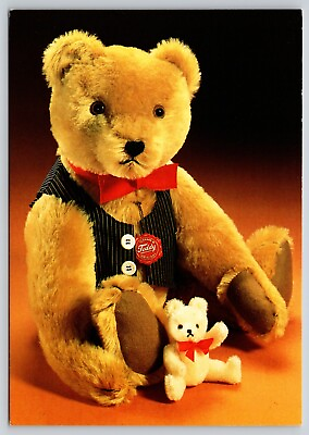 #ad Postcard Little Large Teddy Bear #1 Flair Postcards 1991 Bears by Gebr Hermann