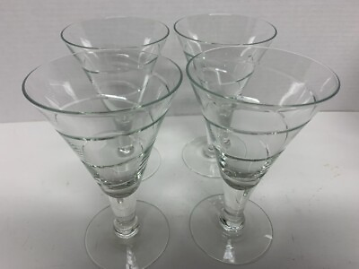 Cut Swirl Wine Martini Glasses Set of 4