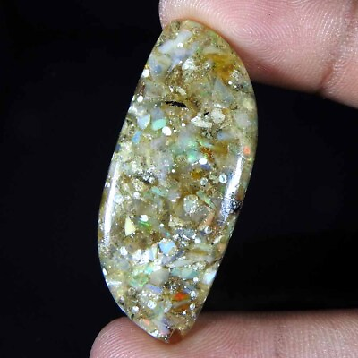 #ad 17.20Cts100%Natural Multi Ethiopian Fancy Cabochon Loose Gemstone.km