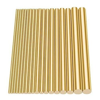 18Pcs Brass Solid round Rod Lathe Bar Stock Assorted for DIY Tool Diameter 25
