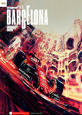 #ad Ferrari F1 Barcelona Spanish Grand Prix 2019 Racing 22inx17in Art Poster #