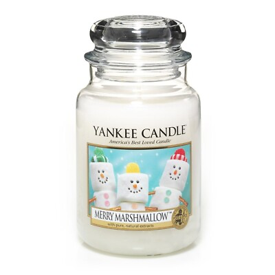 ☆☆MERRY MARSHMALLOW☆☆LARGE YANKEE CANDLE JAR☆☆ CHRISTMAS amp; HOLIDAYS SCENT