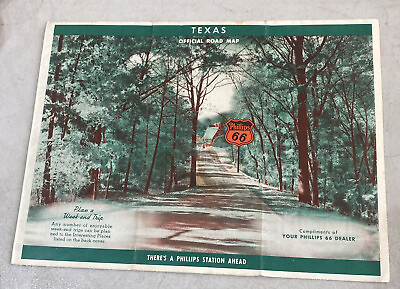 #ad #ad 1941 Phillips 66 North Dakota South Dakota Official Highway Road Map
