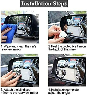 #ad 2 PCS Rear Side View Blind Spot 2quot; Mirror Universal Car Auto Wide Angle Convex