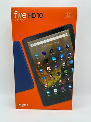 Amazon Kindle Fire HD 10quot; 32GB Tablet Alexa 2021 Latest Model Blue Denim