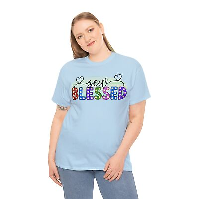 #ad #ad Sew Blessed Short Sleeve Unisex Tee Shirt Sewing Stitching Seamstress Gift