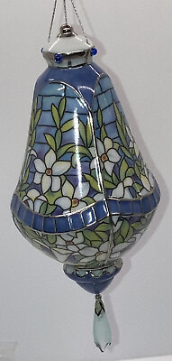 #ad Heirloom Porcelain 2001 Bradford Edition Era Of Louise Tiffany Lily Ornament PO