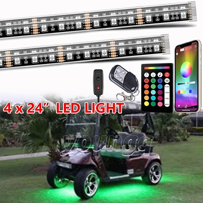 #ad LED Golf Cart Light Kit bluetooth APP Under Glow Neon For Caddy Club Car EZGO