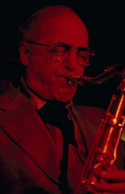 Saxophonist Flip Phillips On Stage 1982 Old Photo