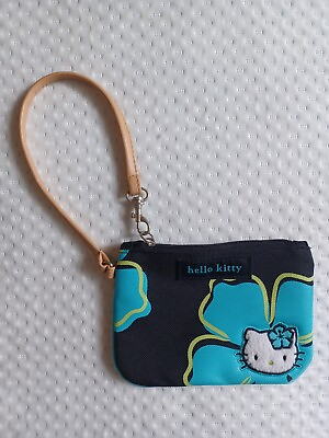 #ad Hello Kitty Hibiscus Small Wristlet Purse EXCELLENT Condition Super Cute