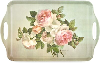 #ad Pimpernel Antique Roses Collection Large Handled Melamine Tray 18.9quot; x 11.6quot;