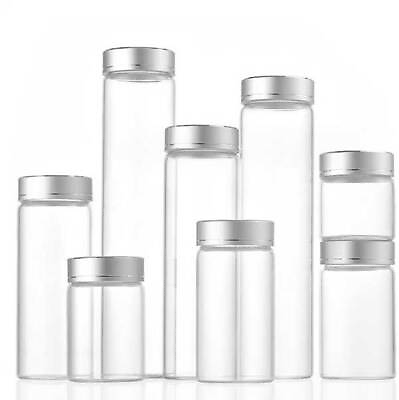 #ad Wholesale Empty 5ml 200ml Clear Glass Bottles With Aluminum Silver Line Caps AP
