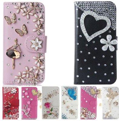 For NOKIA C100 CASE girl personality Leather Wallet Bling Phone Cover strap