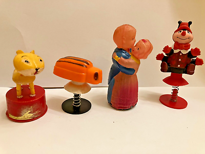 Vintage Toys Dancing Couple Windup Ladbug and Bug Pop Ups Cat Kohner Bros