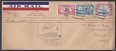 #ad US 1928 KITTY HAWK NC 25th ANNIV AIR MAIL COVER MADE BY THE WRIGHT BROS DEC 17