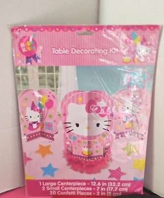 #ad HELLO KITTY BIRTHDAY TABLE DECORATING KIT CENTERPIECE 3 pcs New