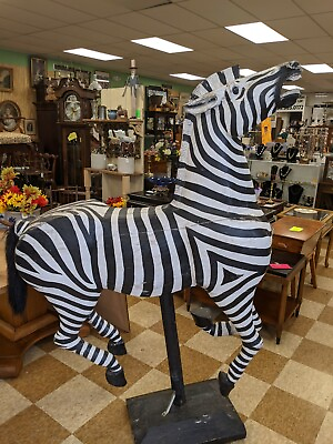 Antique Wood Carousel Zebra