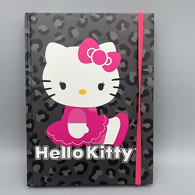FAB Starpoint Hello Kitty 2013 Diary Journal Black Grey Cheetah Print 8x6”
