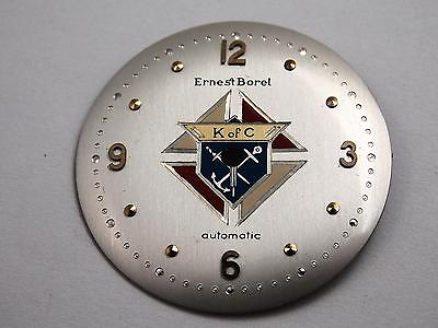 #ad Ernest Borel K of C Vintage Mens Watch Dial Pearl Automatic 27.87mm Gold Markers