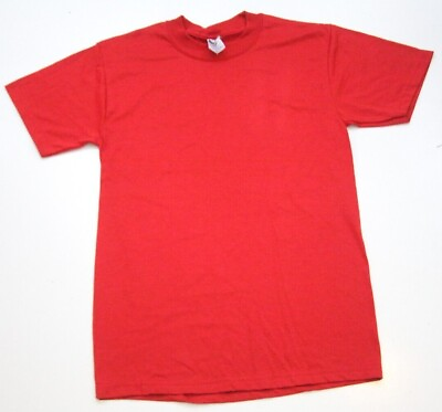 #ad Small Jerzees Red Crewneck Cotton Men#x27;s Tee T Shirt Top Short Sleeve Mans 1 952