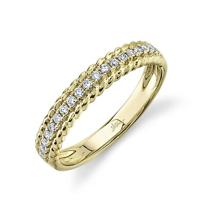 #ad Beaded Diamond Band Ring 14K Yellow Gold Wedding Anniversary Round Cut Natural