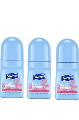 #ad Suave Powder Roll On Antiperspirant Deodorant 2.7oz 80g Each 3Pack