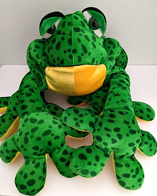 Best Toys 24quot; Green Spotted Large Frog w yellow gold underside Plush Stuffed 106