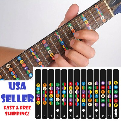 #ad Guitar Fretboard Note Map Decals Stickers for Learning Notes Chords Progressions