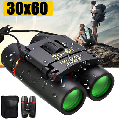 Portable 30x60 Zoom Binoculars Day Night Vision BAK4 Prism High Power Waterproof