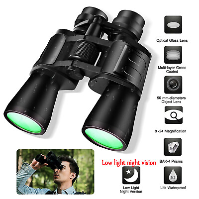 #ad #ad 180x100 Military Zoom Powerful Binoculars Day Low Night Optics Hunting with Case