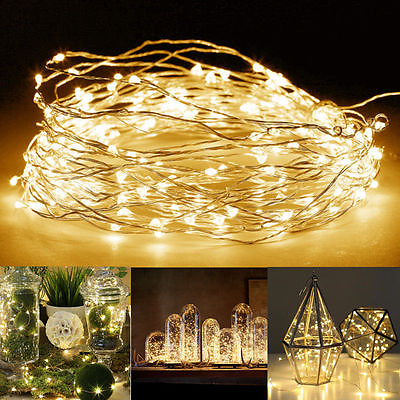 50 100 LED Wire String Lights Fairy Christmas Party Decor Holiday Wedding Supply