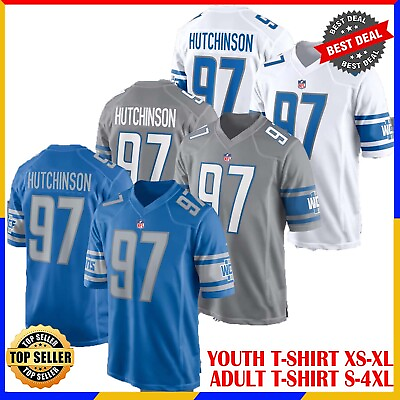 #ad #ad HOT Detroit Aidan Hutchinson #97 Lions Name amp; Number Football T Shirt Gift Fan