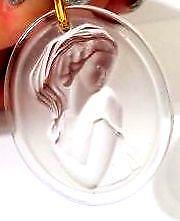 LALIQUE BEAUTIFUL PENDANT CRYSTAL LARGE PIECE 9CT GOLD 18quot; CHAIN OUTSTANDING