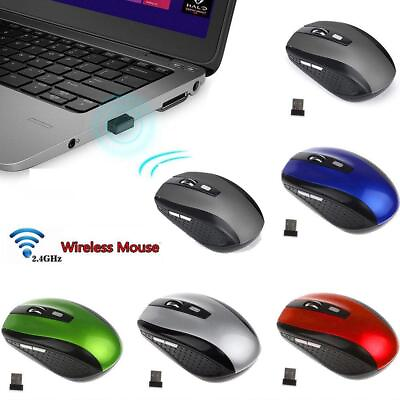 24GHz Wireless Gaming Mouse USB Receiver Optical for Laptop Computer