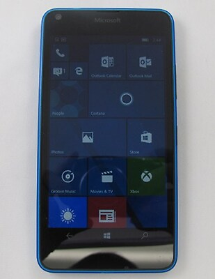 #ad Nokia Microsoft Lumia 640 Cricket Cell Phone GOOD Blue
