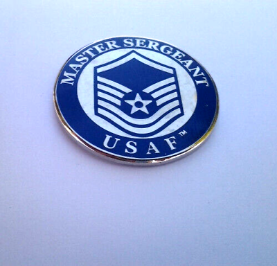 #ad US AIR FORCE E7 MASTER SGT. 1 1 8quot; Rd Military Rank Pin P03107 EE