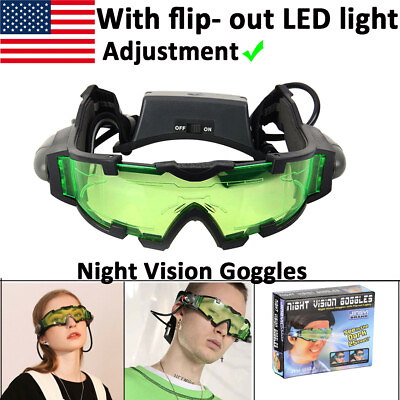#ad LED Night Vision Goggles Eye shield Green Lens eye protector view Glasses amp;