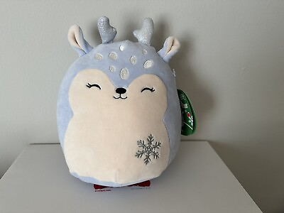 #ad Squishmallows 8quot; Farryn Purple Fawn with Snowflake Little Plush