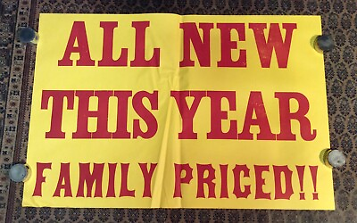 Vintage Sale Poster All New This Year Family Priced INV A04