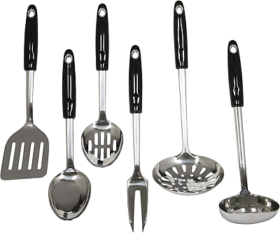 #ad Chef Craft Heavy Duty Kitchen Tool and Utensil 6 Piece Set Stainless Steel
