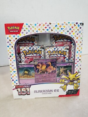 #ad Pokemon TCG Scarlet and Violet 151 Alakazam ex Collection Box 4 Packs Sealed