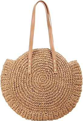 #ad Straw Beach Bag Summer Handmade Woven Shoulder Tote Bags Purse for Women NEW