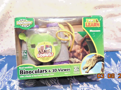 LOOK amp; LEARN DIAOSAURS View Master BINOCULARS amp; 3D VIEWER with 3 Reels