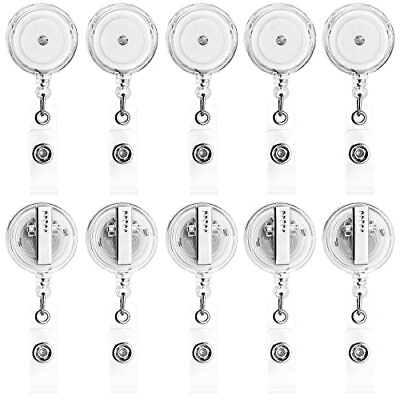 #ad 30 Pack Badge Reels Retractable with Swivel Alligator Clip Retractable Badge ...