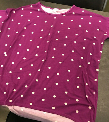 #ad Lularoe Purple Polka Dot Shirt Size L