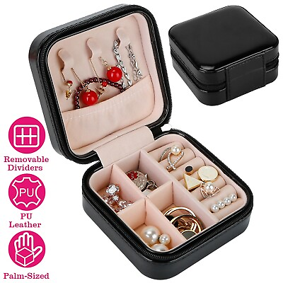 #ad 5 Slot PU Leather Jewelry Storage Box Ring Earring Necklace Organizer Case Gift