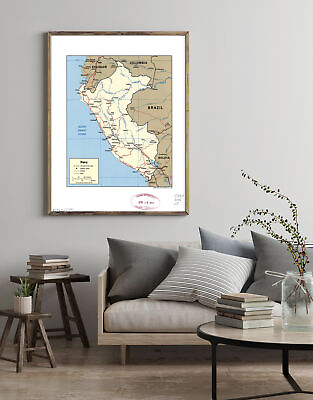 #ad #ad 2006 Map Peru Peru Map Size: 18 inches x 24 inches Fits 18x24 size frame or