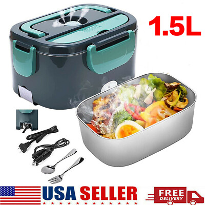 110V Electric Heating Lunch Box Portable for Car Office Food Warmer Container US